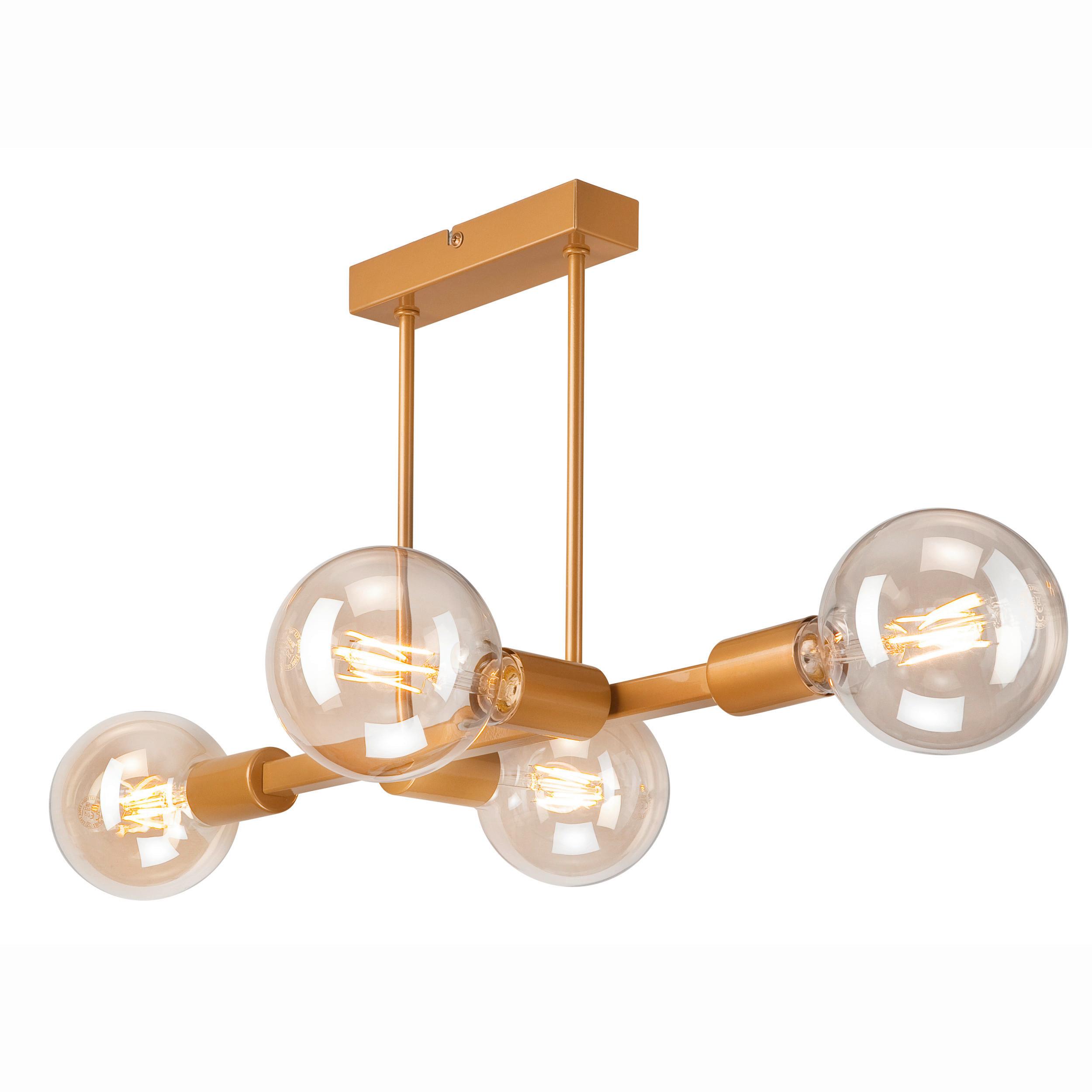 Deckenleuchte Astrid Goldfarben B: 53 cm - Goldfarben, Basics, Glas/Metall (53/32cm)