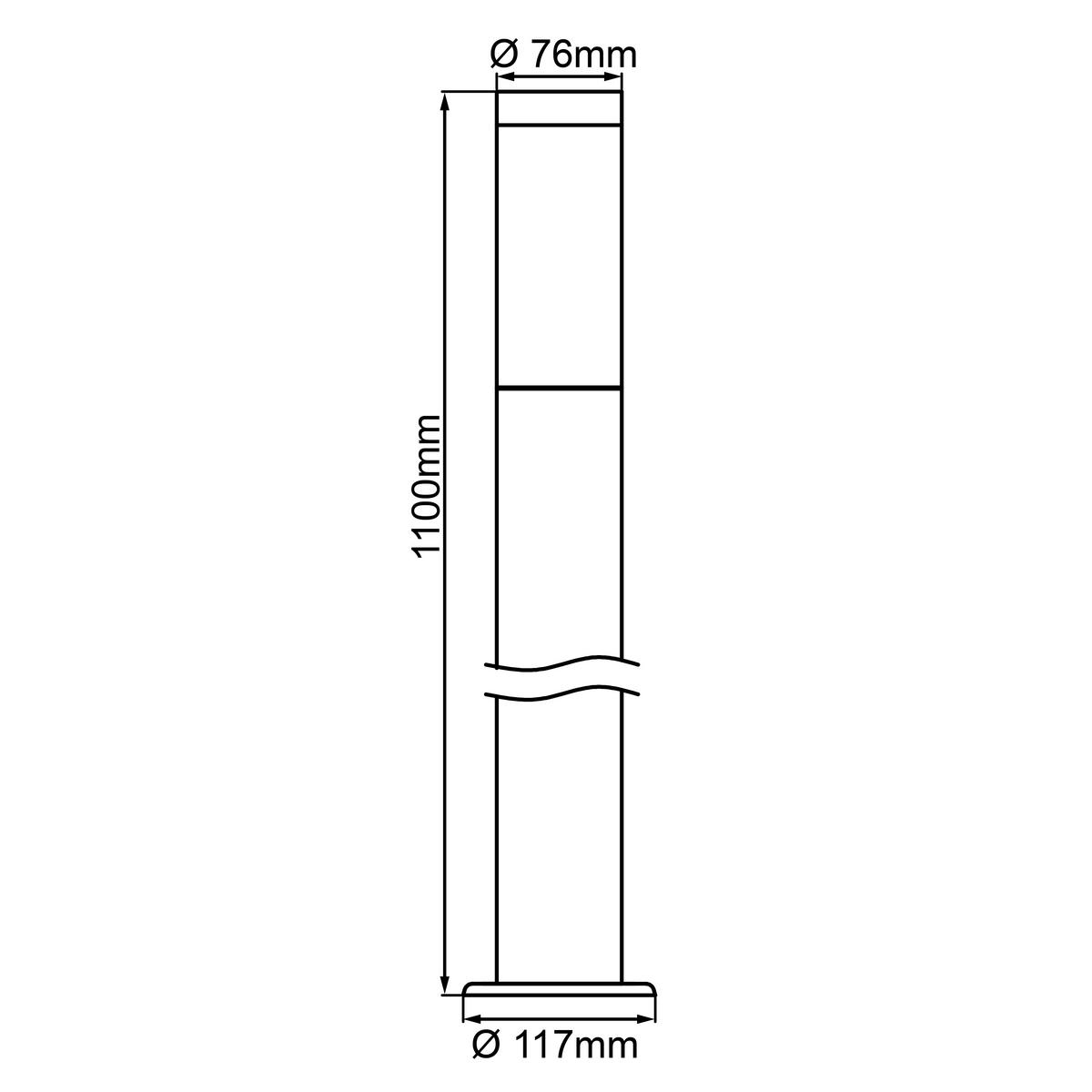 Wegeleuchte 90949a06 Dody - Schwarz, KONVENTIONELL, Kunststoff/Metall (12/111cm) - Brilliant