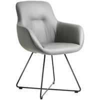 STOLIČKA S PODRÚČKAMI CROSS-CHA - čierna/svetlosivá, Basics, kov/textil (62/89/61cm) - Celina Home