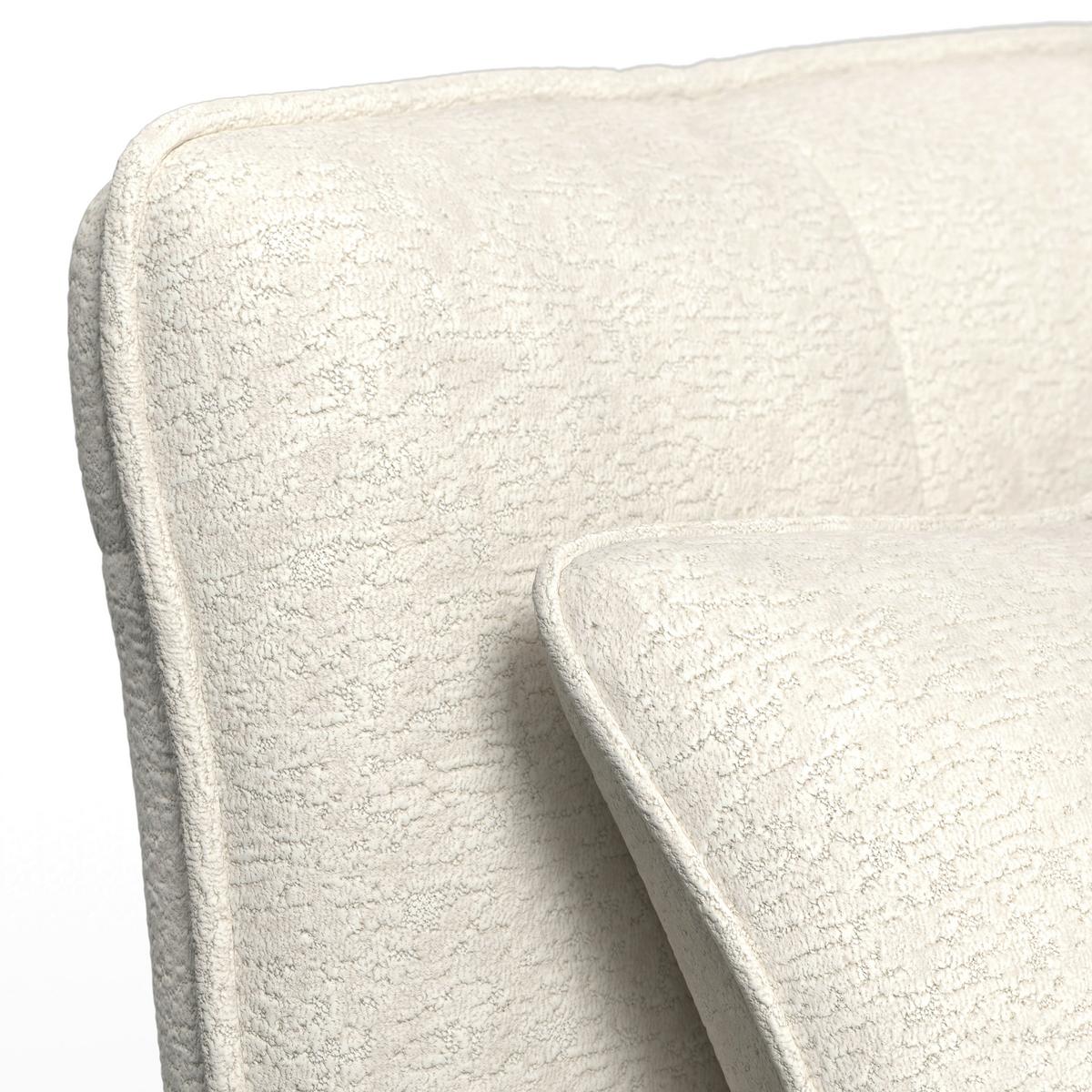 Rozkládací pohovka LUNA, bilé buklé, max.240 kg - bílá/černá, Moderní, kov/textil (142/40/62cm) - Bessagi Home