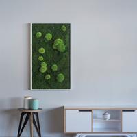 Moosbild Grün B: 100 cm - Weiß/Grün, Basics, Naturmaterialien/Holz (100/60/7cm)