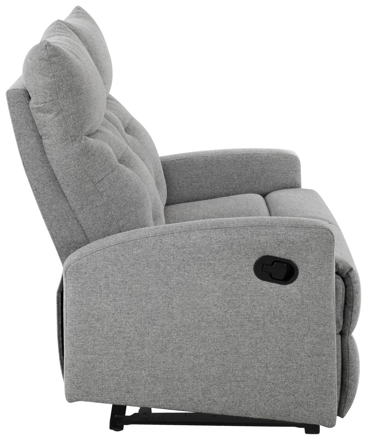 Sitzgarnitur 3-tlg. Nuvia Mit Relaxfunktion Grau - Schwarz/Grau, Design, Textil - Livetastic