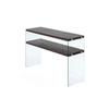 Beistelltisch mit Ablage Elementary Hellbraun - Klar/Braun, Basics, Glas/Holzwerkstoff (32/110/75cm) - Kayoom