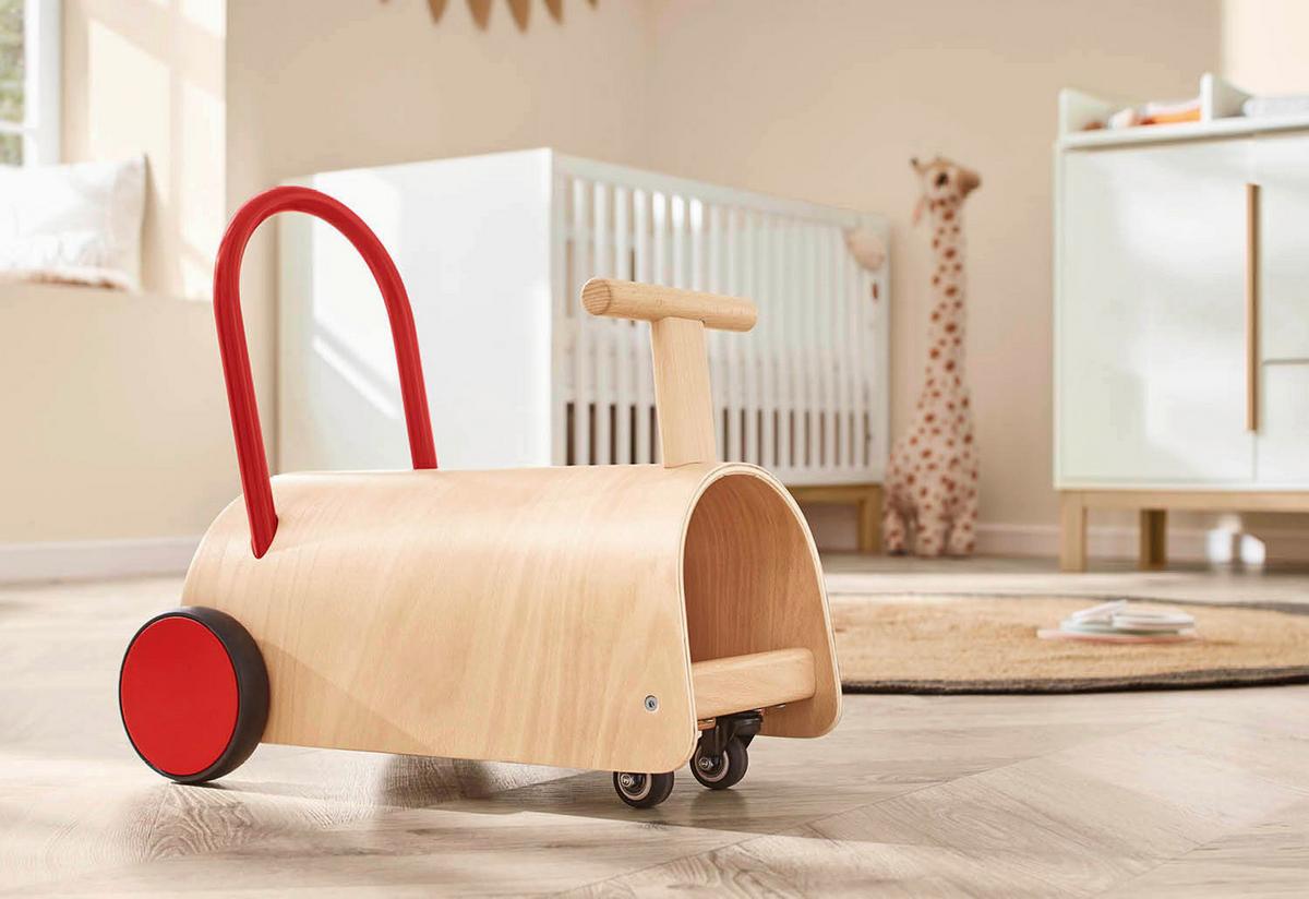 Lauflernhilfe Enzo - Rot/Naturfarben, Basics, Holz (L 47 cm/B 31 cm/H 45 cmcm) - Pinolino