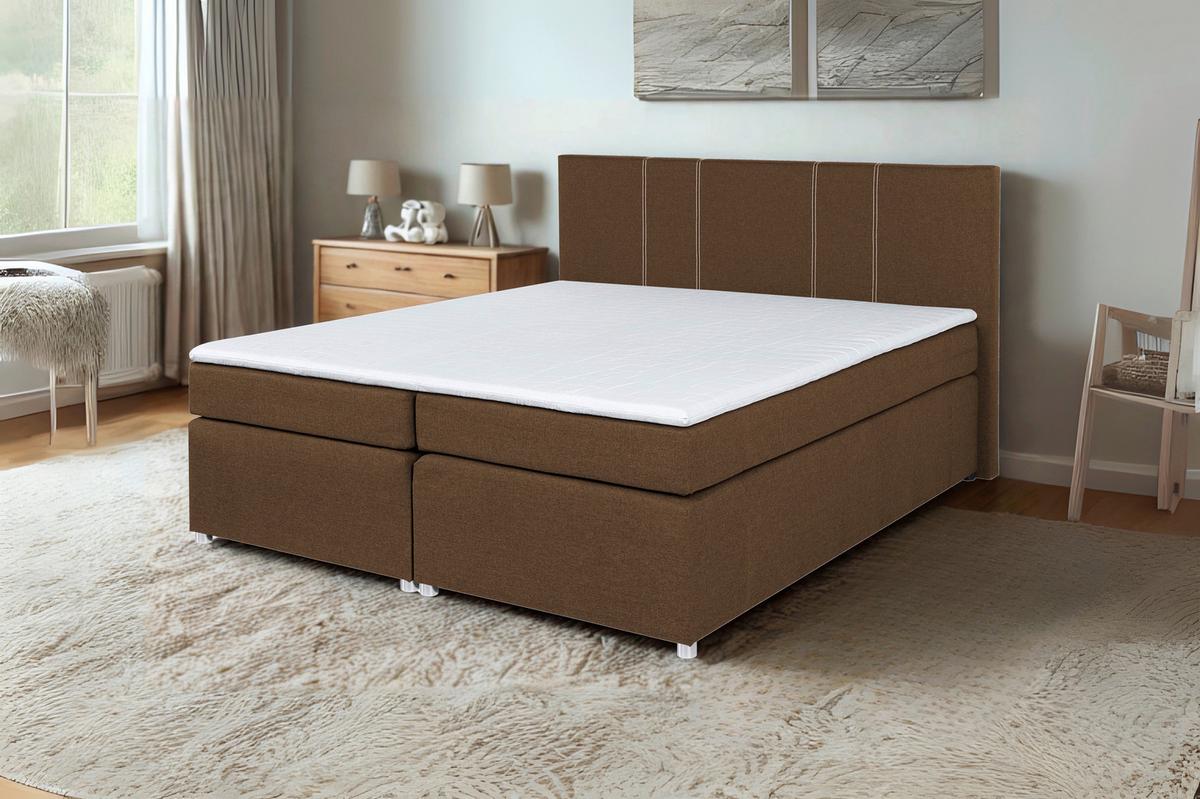 Boxspringbett Malta 200 200x200 Braun - Braun, MODERN, Holzwerkstoff/Textil (200/200cm)
