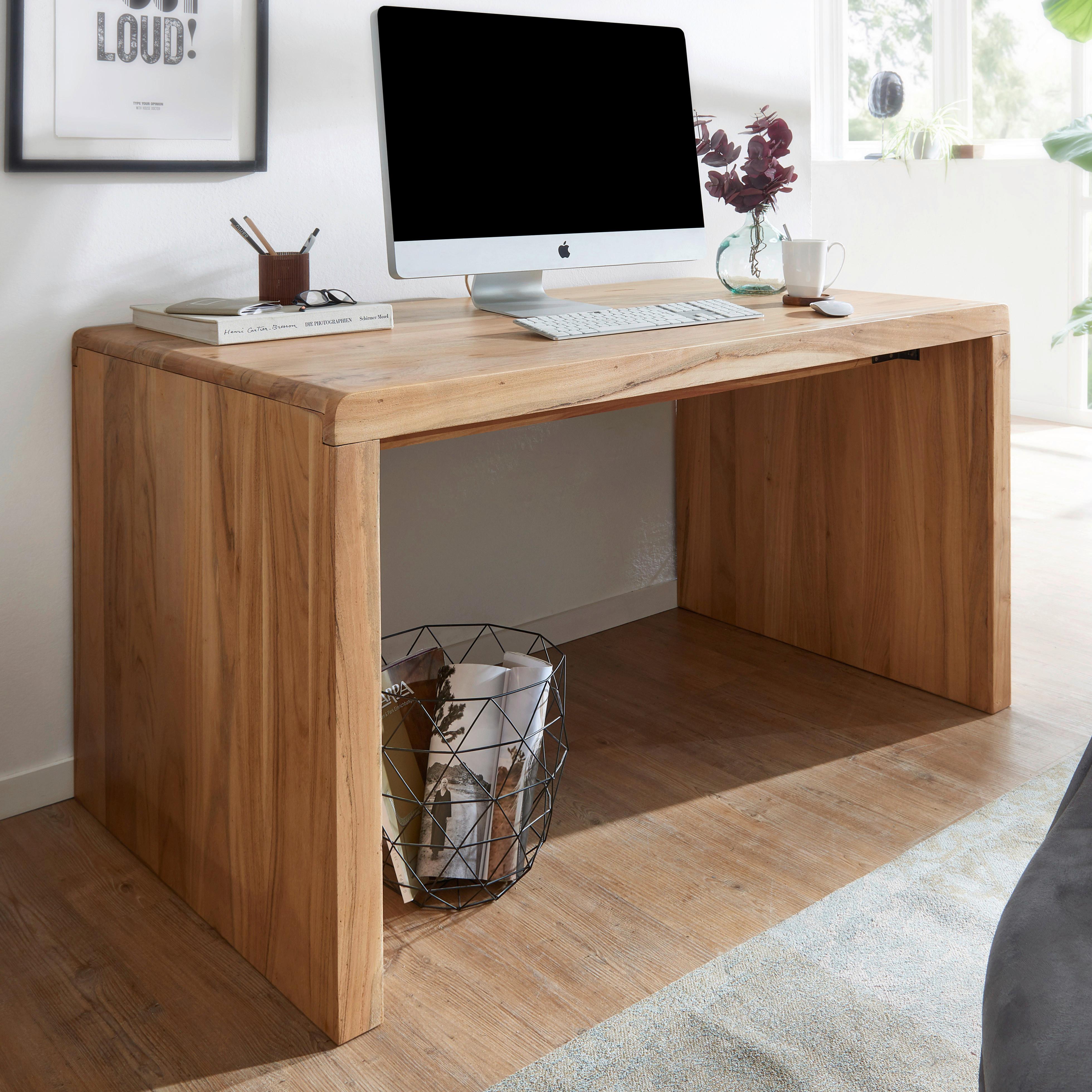 Schreibtisch Akazie Akaziefarben B: 80 cm - Akaziefarben, Design, Holz (140/80/76cm) - MID.YOU