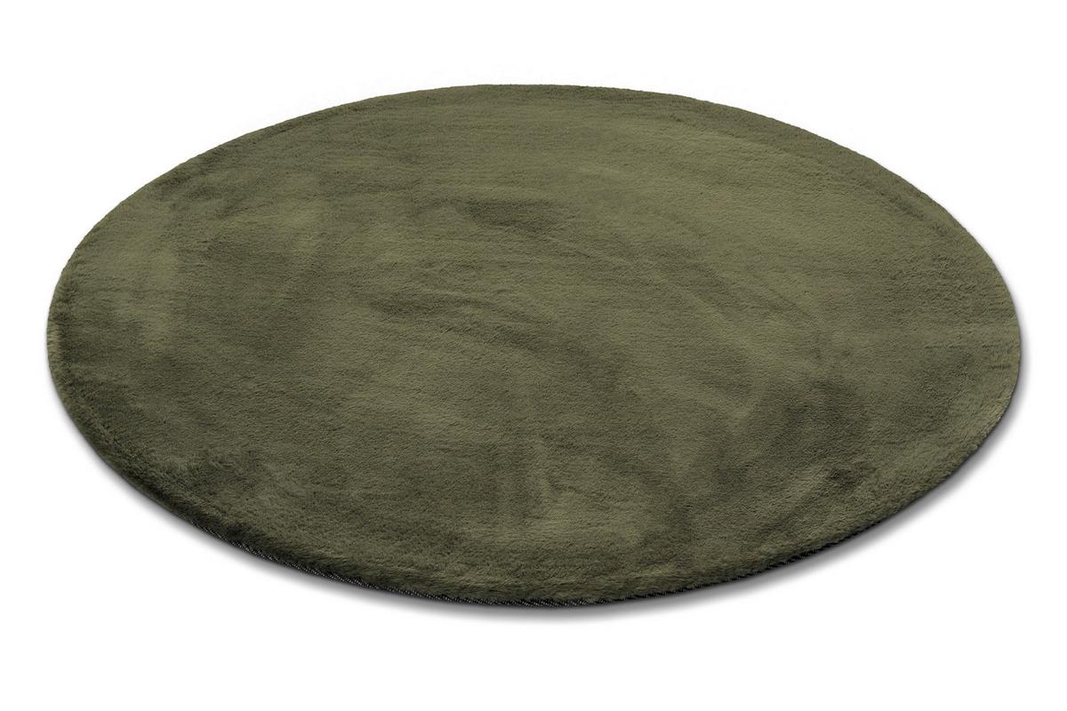 Hochflorteppich Alice Olivgrün Ø: 100 Cm - Olivgrün, KONVENTIONELL, Textil (100/100cm) - Esprit