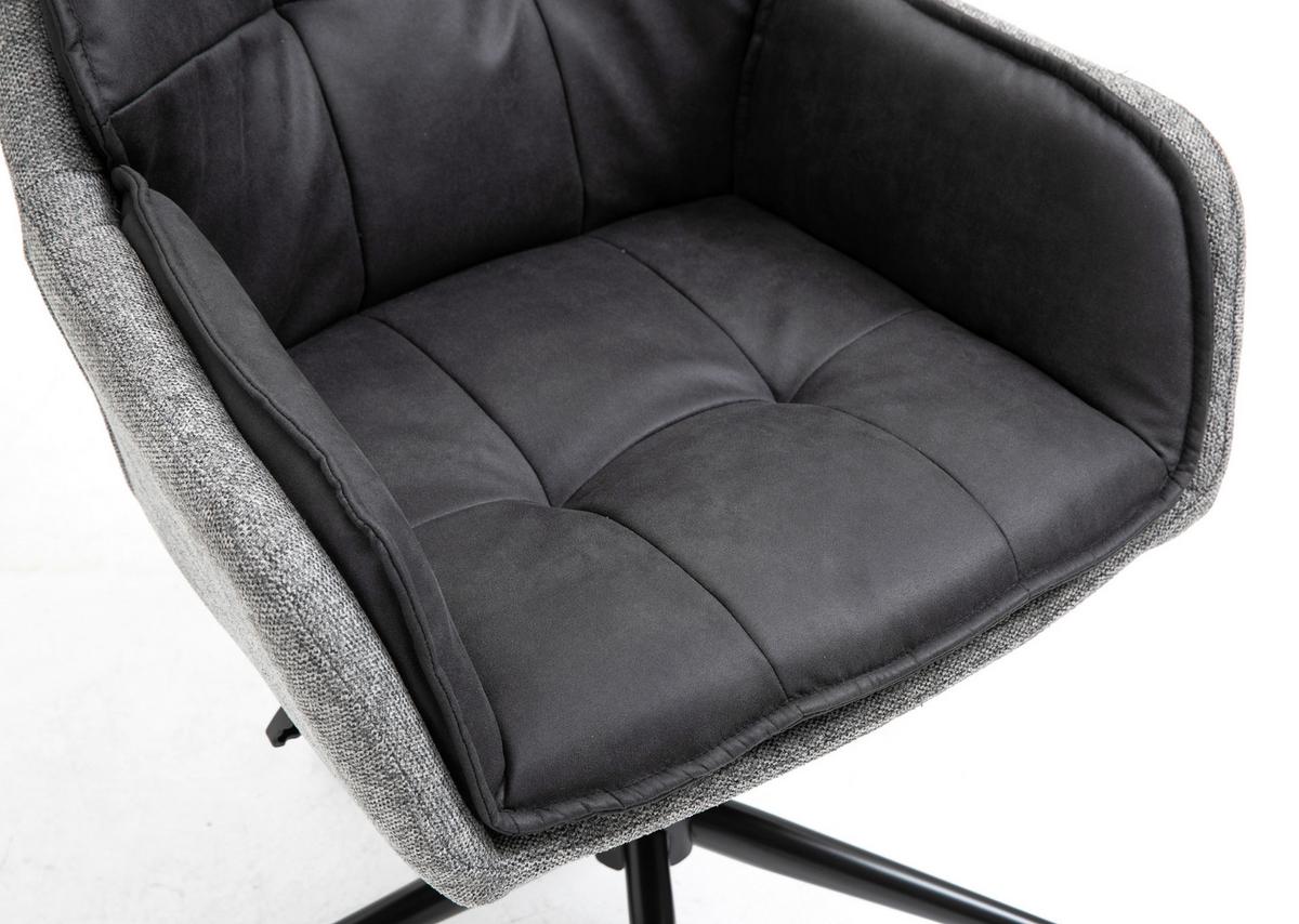 Drehstuhl Lukas - Schwarz/Grau, MODERN, Kunststoff/Textil (64/92/62cm) - Livetastic