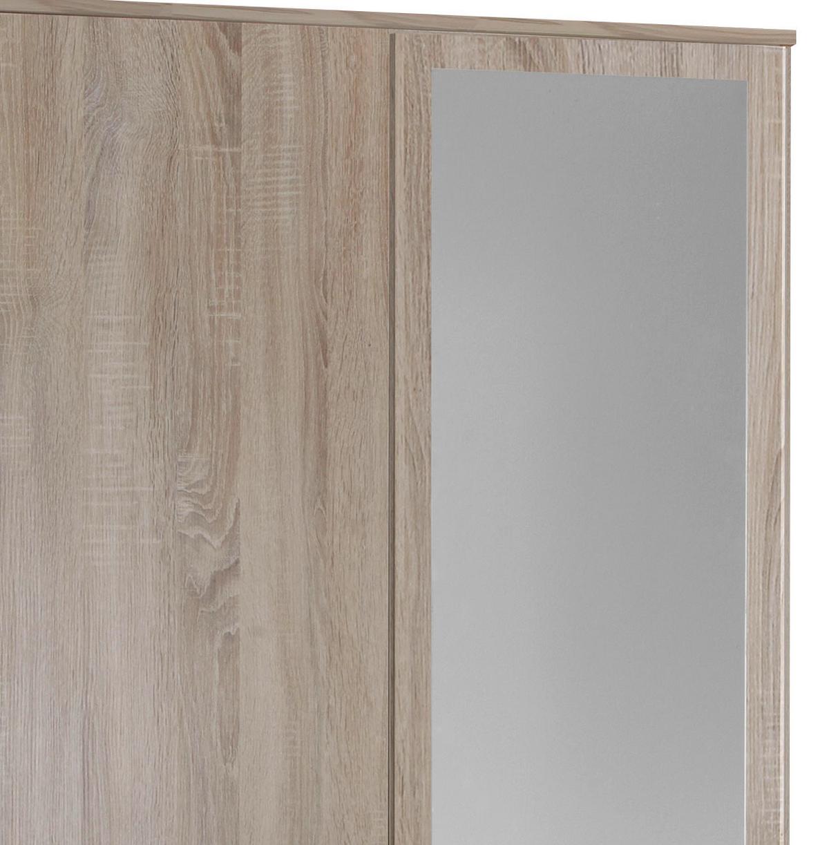 Šatní skříň OSAKA šířka 90cm - barvy dubu/barvy hliníku, Konvenční, kompozitní dřevo/plast (90/199,5/58cm) - MID.YOU