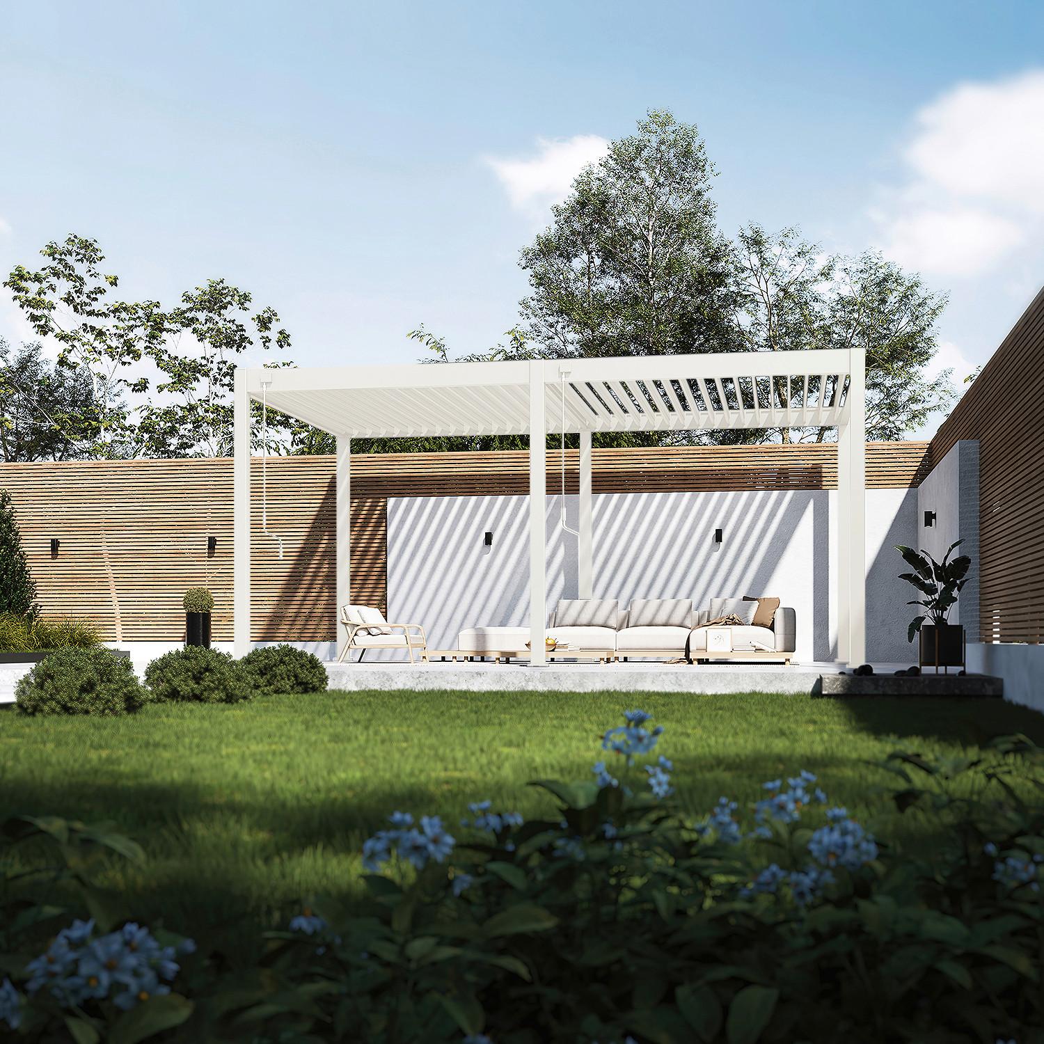 Pavillon Classic 530x300cm Sturmfest, Gartenpavillon - Weiß, Basics, Metall (530/255/300cm) - WEIDE