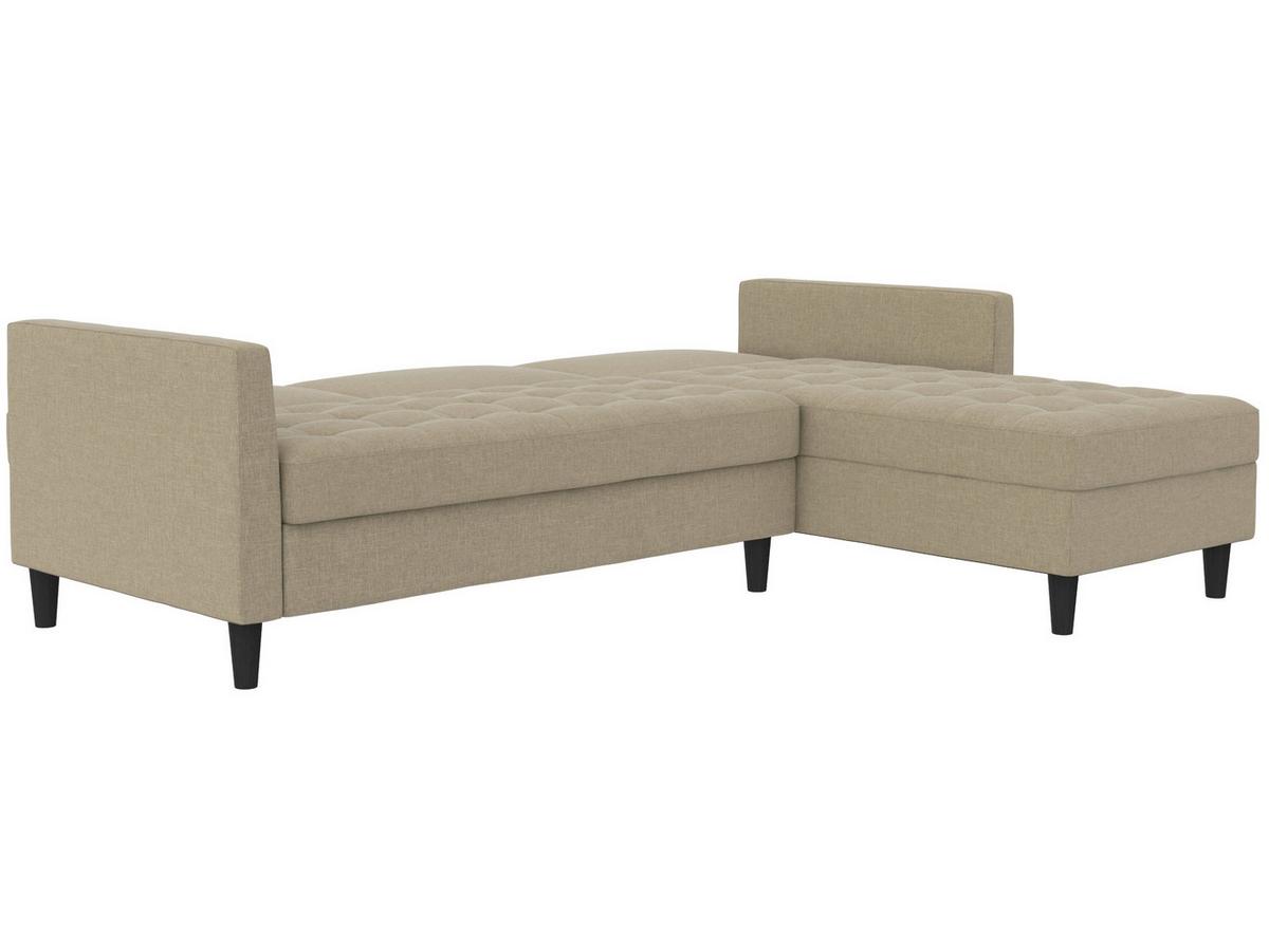 Ecksofa Palermo Cappuccino, mit Stauraum - Schwarz/Cappuccino, Basics, Textil (213/154cm) - Livetastic