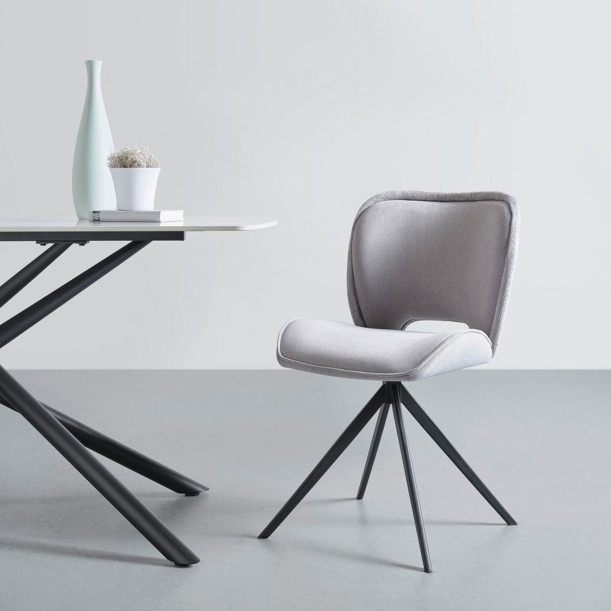 Stuhl Dale - Schwarz/Grau, MODERN, Holz/Textil (60/82.5/49.5cm) - Livetastic