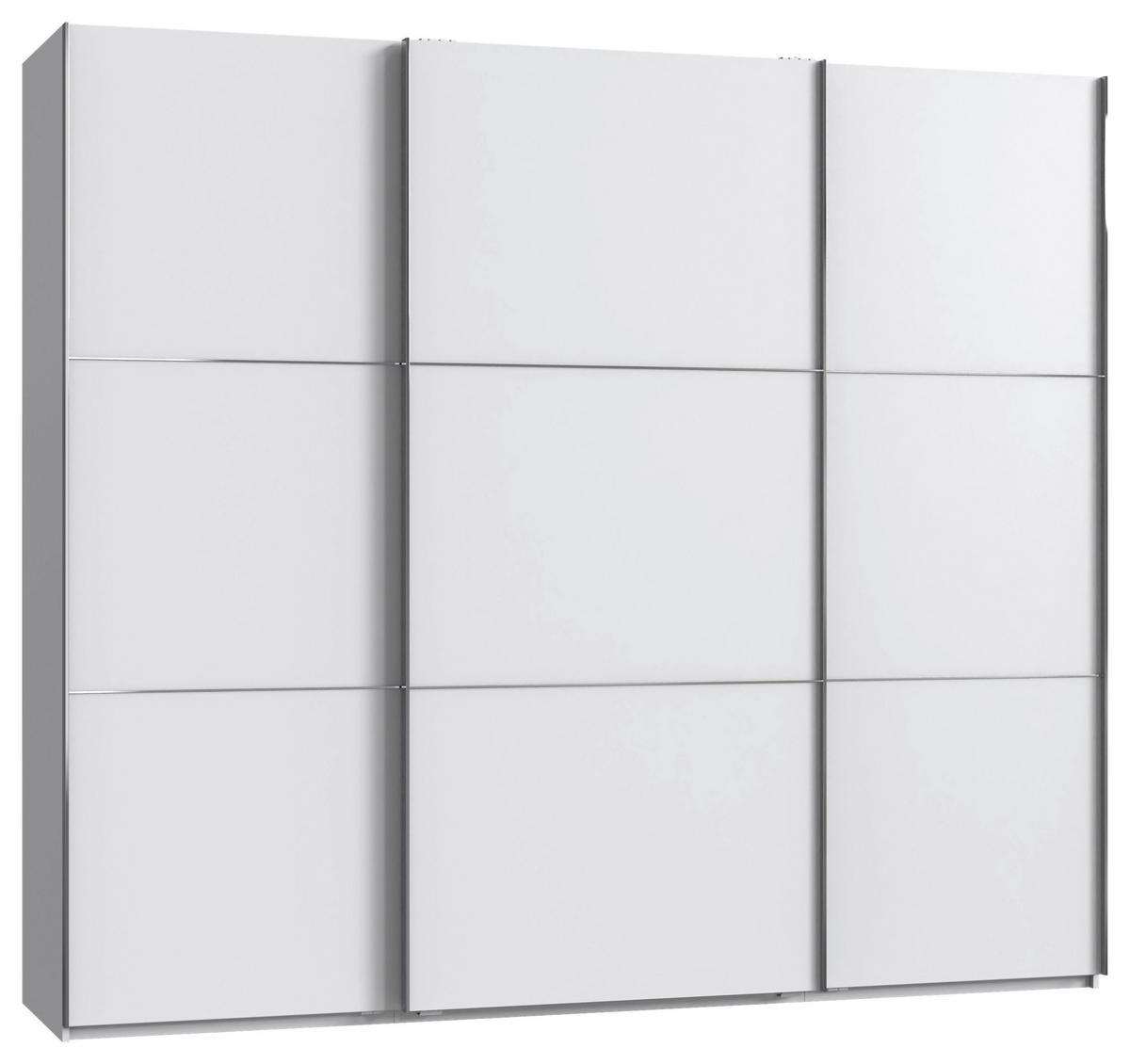 Schwebetürenschrank Indian A Saharagrau Dekor, B: 250cm - Weiß, KONVENTIONELL, Holzwerkstoff (250/216/65cm)