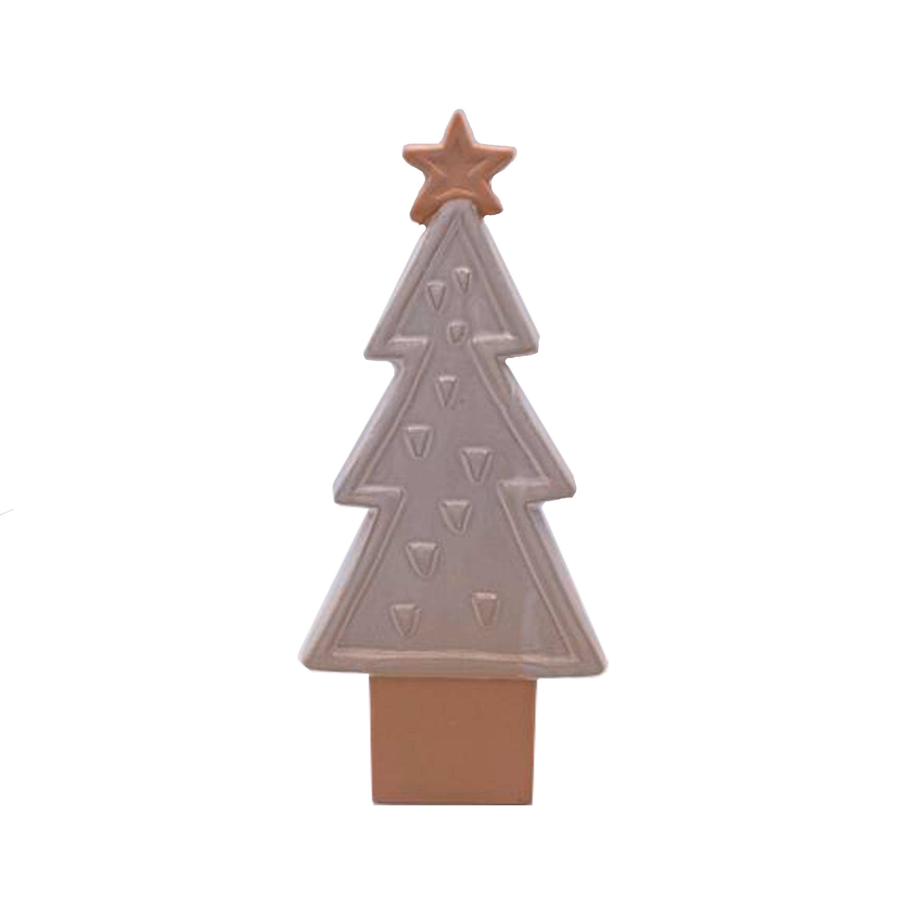 Dekoweihnachtsbaum Nadine - Braun/Weiß, KONVENTIONELL, Keramik (11,8/4,5/26,5cm) - Luca Bessoni