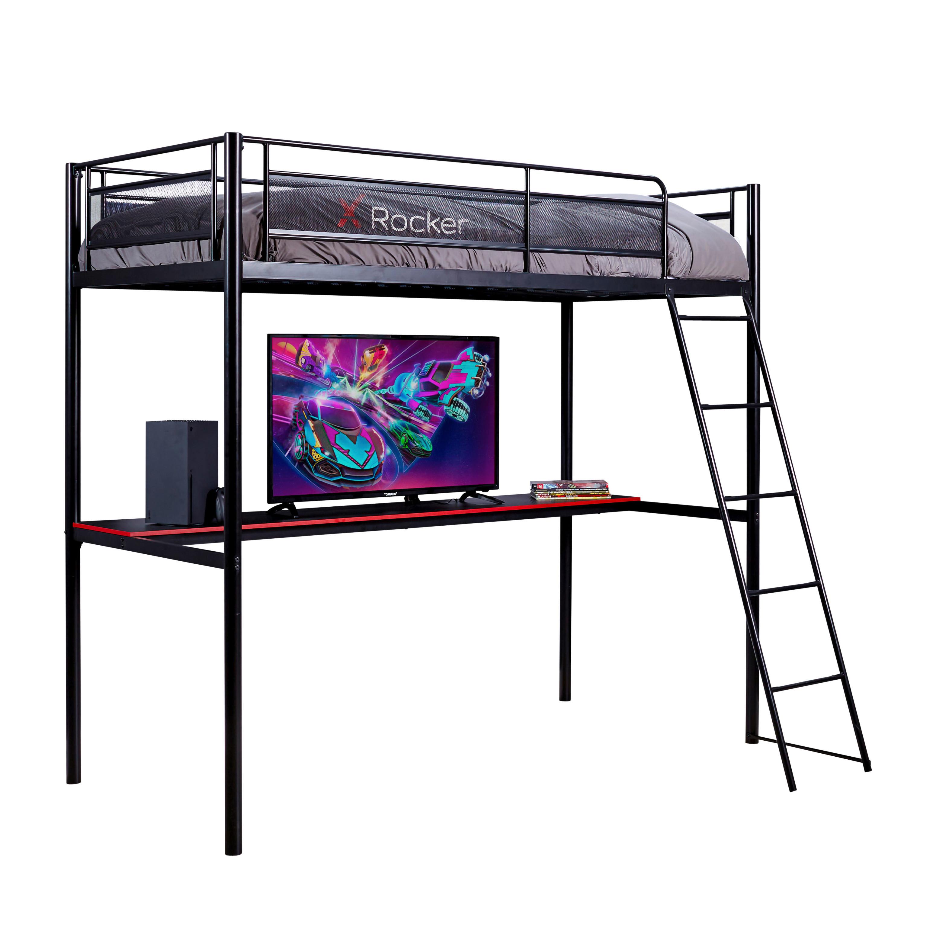 Hochbett Hq High Sleeper Gaming 90x190 Cm Schwarz - Schwarz, MODERN, Metall (90/190cm) - X Rocker