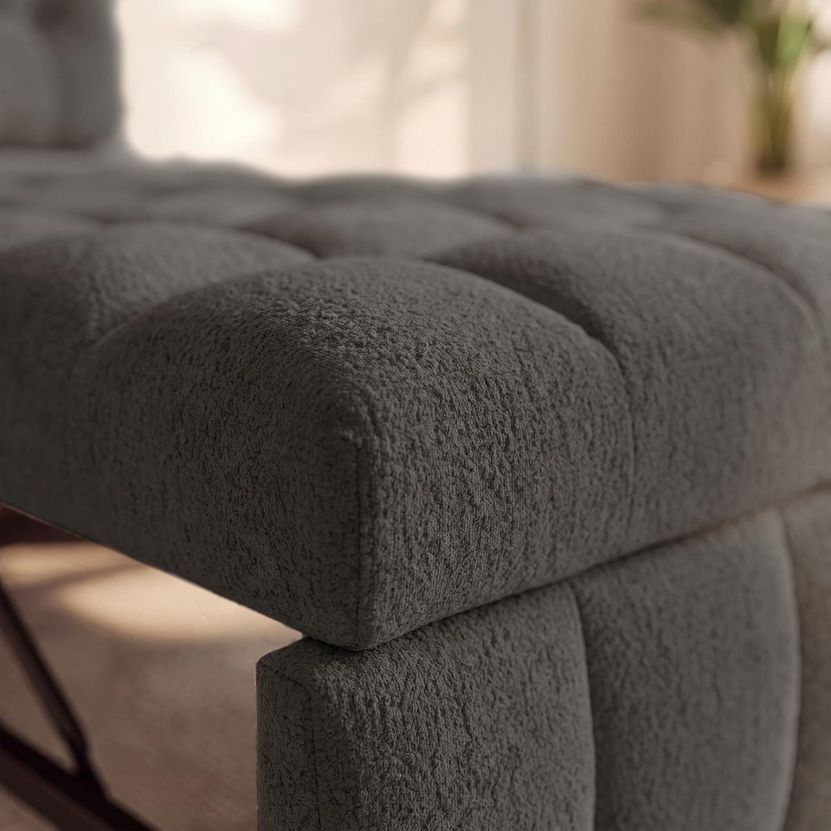 Rozkládací křeslo LIARA, tmavě šedá - černá/tmavě šedá, Moderní, kov/dřevo (88/87/110cm) - Bessagi Home