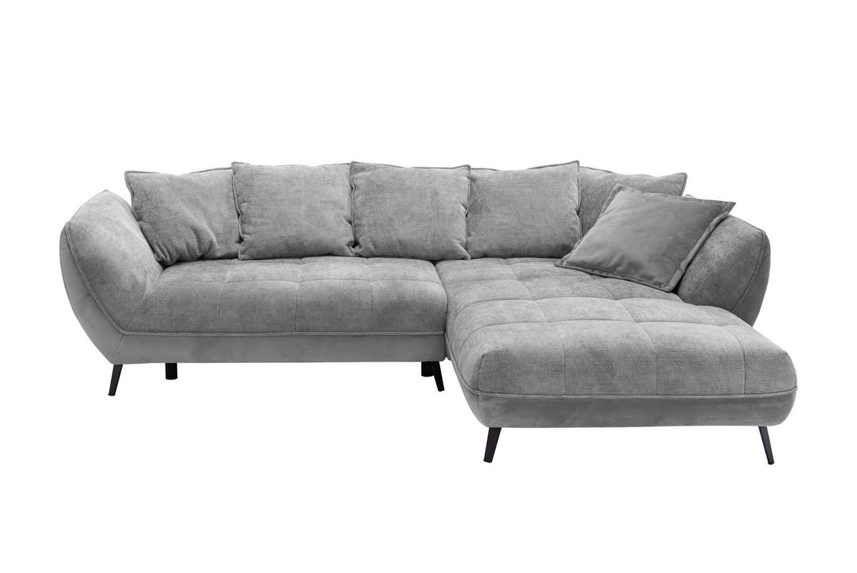 Ecksofa Midway - Schwarz/Grau, MODERN, Holz/Holzwerkstoff (282/187cm)