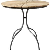 Gartentisch Ellen Teakholz ⌀ 80 cm - Anthrazit/Teakfarben, KONVENTIONELL, Holz/Metall (80/80/74cm) - Gardenson