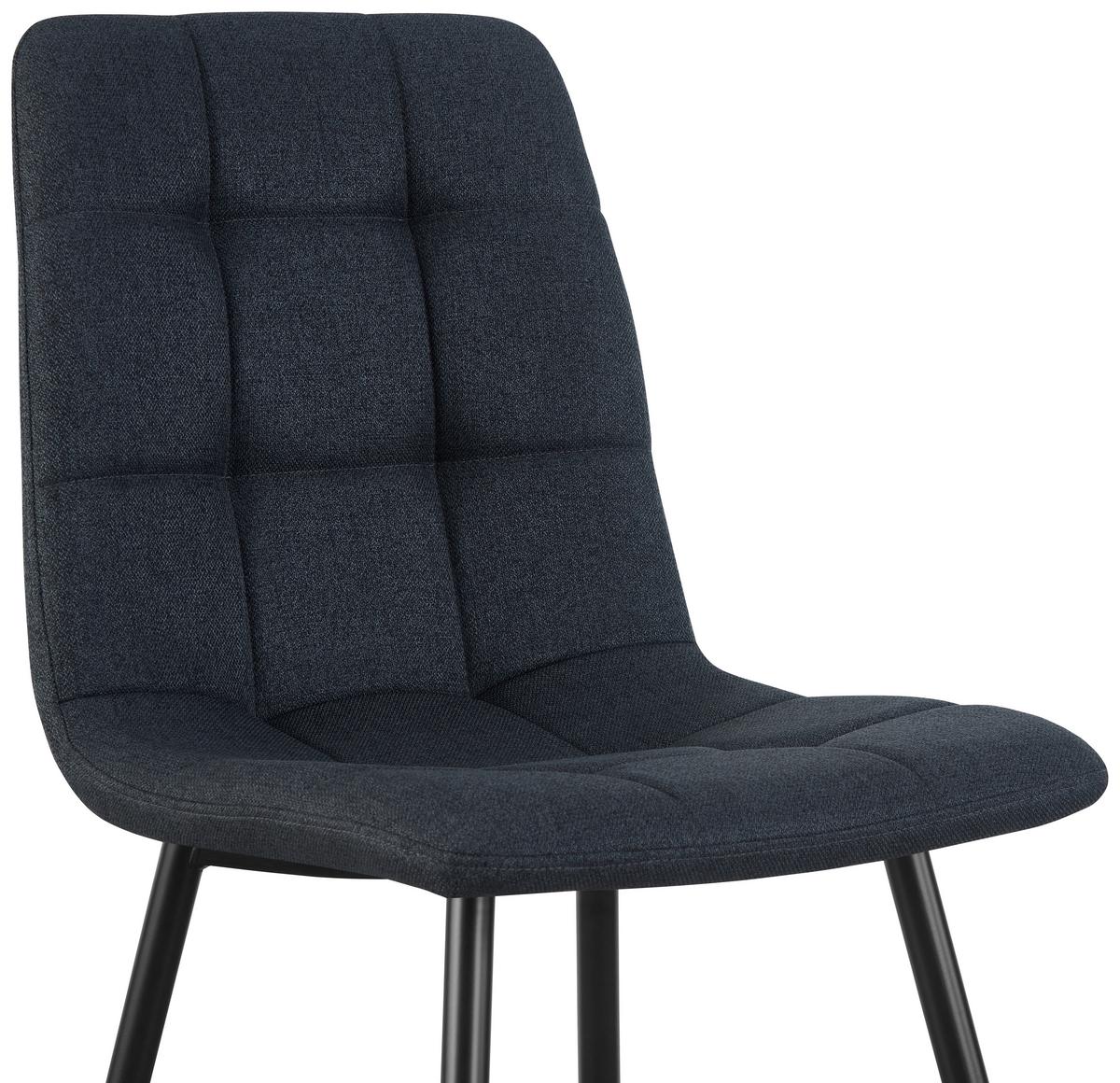 Vierfußstuhl Empoli Leinenoptik Grau, B: 44,5 cm - Schwarz/Grau, KONVENTIONELL, Holz/Textil (44,5/86/54,5cm) - Livetastic
