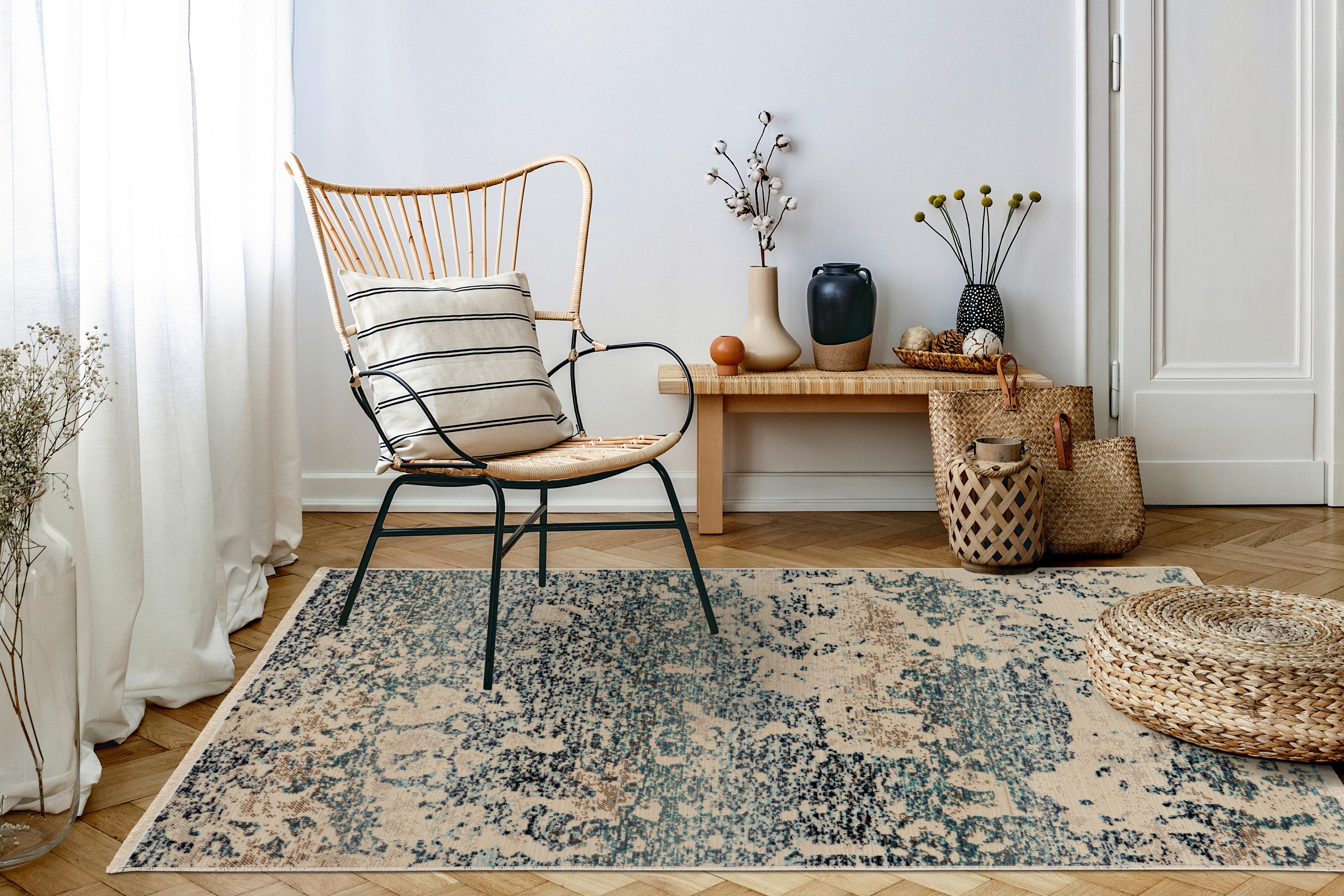 Vintage-Teppich Charu 300 - Blau, KONVENTIONELL, Textil (80/150cm)