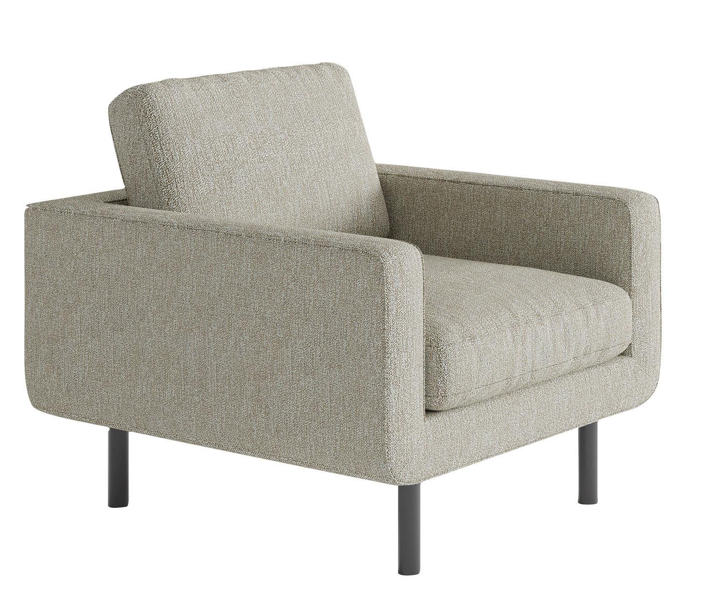 Sessel Suburban Beige B: 70 cm - Edelstahlfarben/Beige, Design, Textil (70/80/92cm) - Livetastic