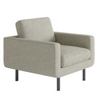 Sessel Suburban Beige B: 70 cm - Edelstahlfarben/Beige, Design, Textil (70/80/92cm) - Livetastic