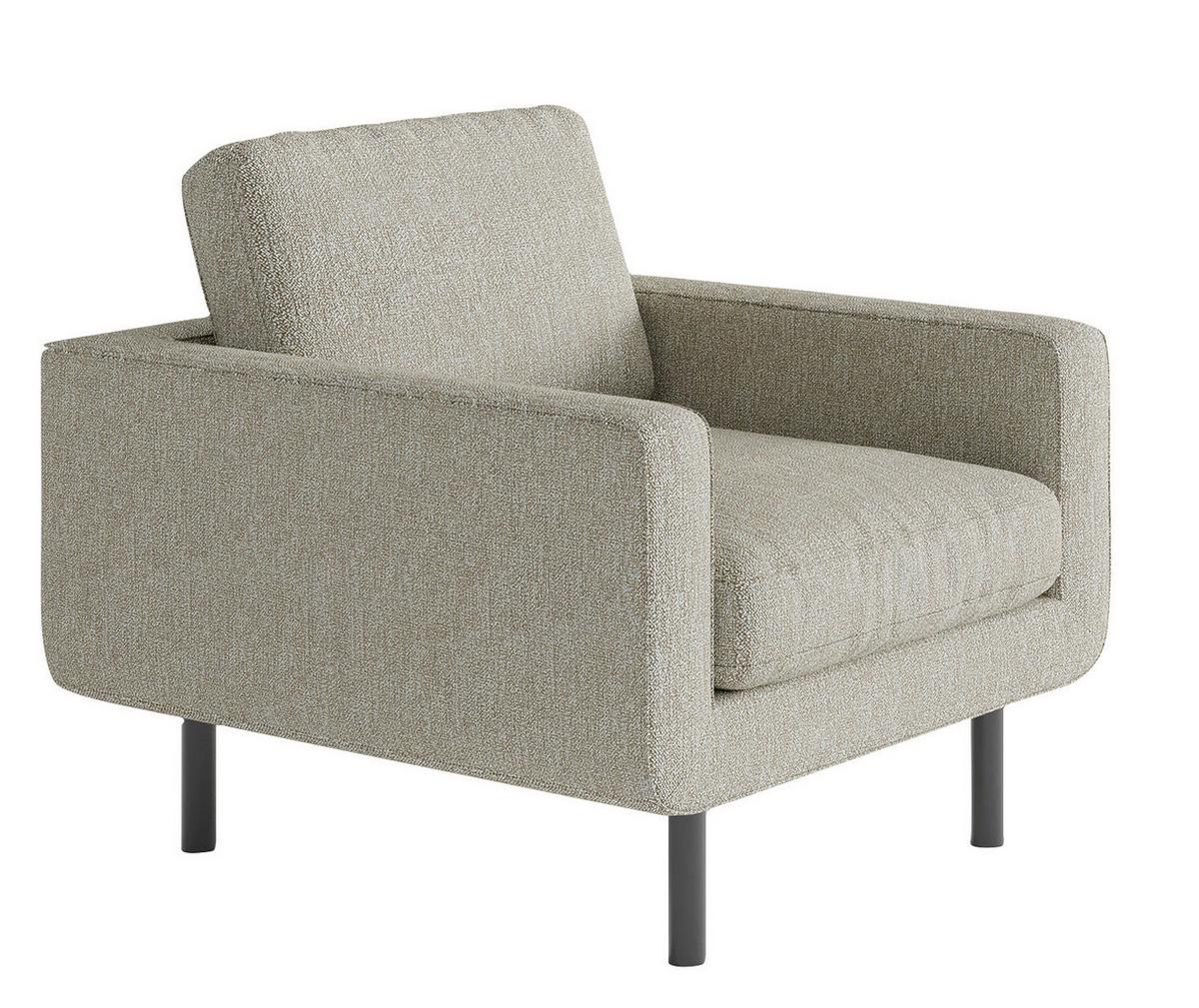 Sessel Suburban Beige B: 70 cm - Edelstahlfarben/Beige, Design, Textil (70/80/92cm) - Livetastic