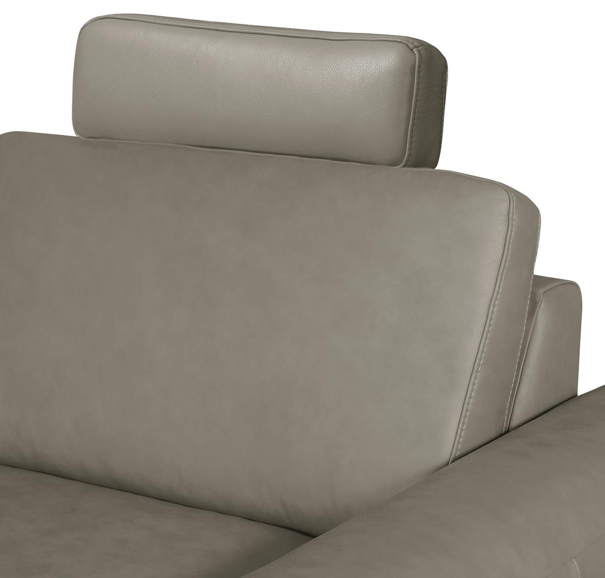 Kopfstütze Spring, Grau B: 52 cm - Grau, Design, Leder (52/17/14cm) - Livetastic