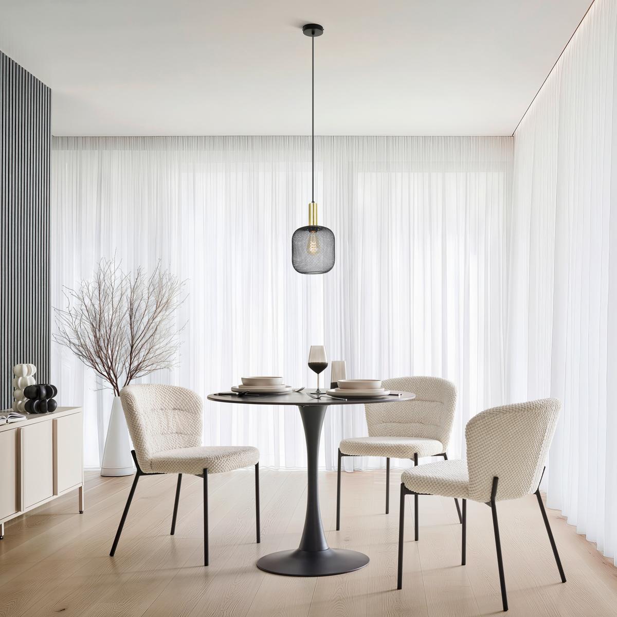 ZÁVESNÉ SVIETIDLO DRATO - čierna/zlatá, Modern, kov (20/120cm) - Mömax