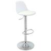 Barhocker höhenverstellbar mit Lehne Scandi Weiß - Chromfarben/Weiß, MODERN, Kunststoff/Textil (41,5/84-104/37,5cm) - MID.YOU