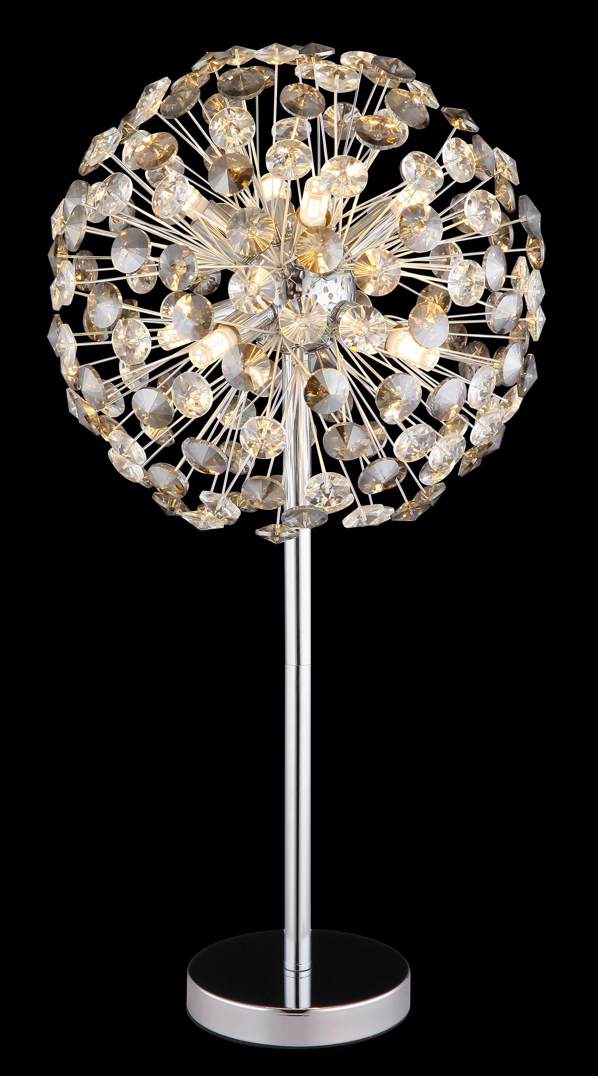 Kristály Asztali Lámpa 64135tc  Katrina - krómszínű/áttetsző, Lifestyle, műanyag/üveg (35/65cm) - Globo