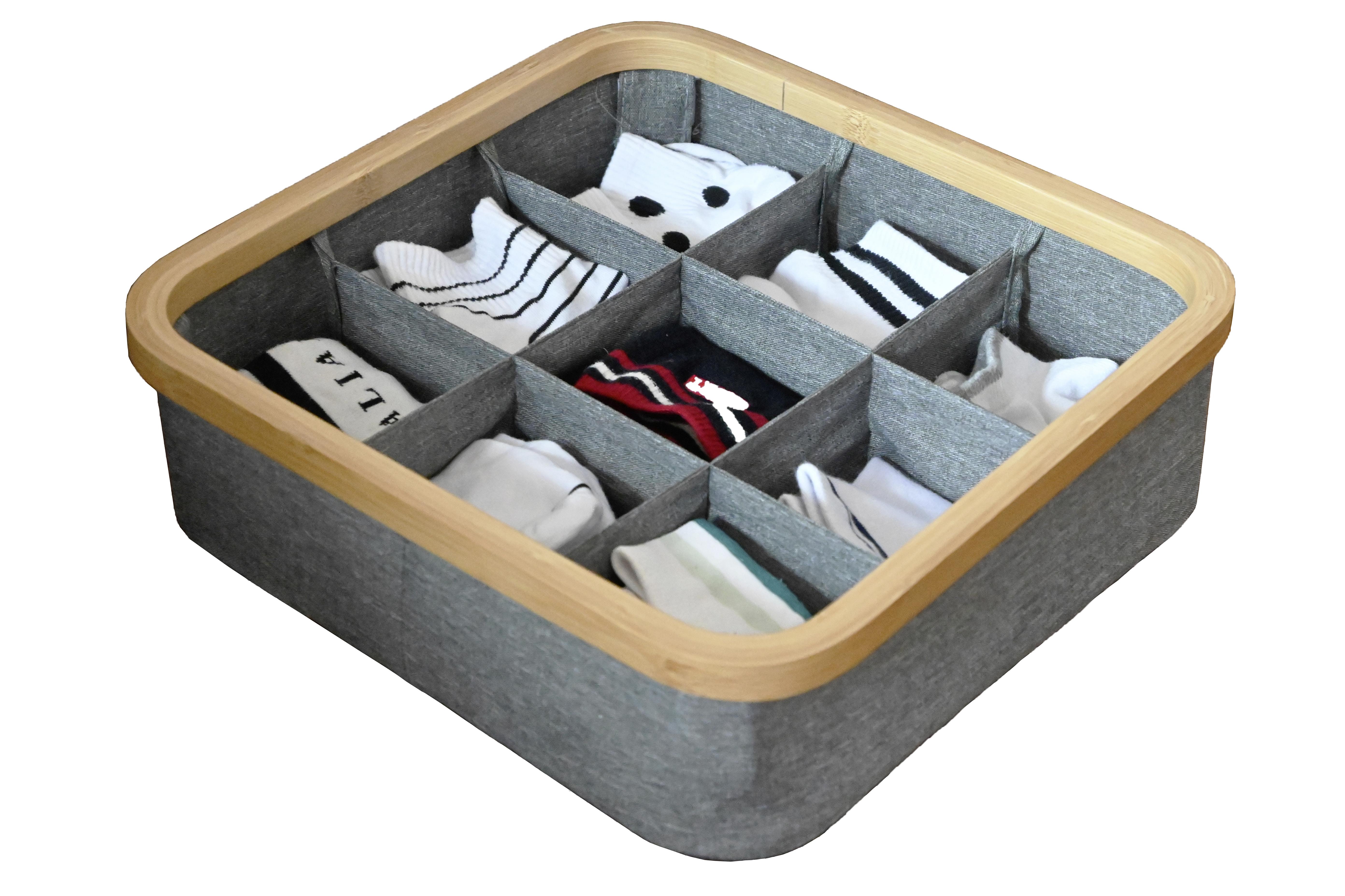 Úložný Box Simply Storage -Ext- - sivá, Moderný, kartón/drevo (30/30/9cm) - Premium Living