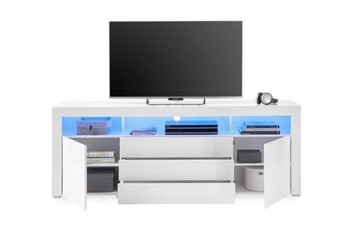 Sideboard Dekor Mit Led 200 Cm Goal Weiß - Alufarben/Weiß, MODERN, Holzwerkstoff (200/74/44cm) - MID.YOU