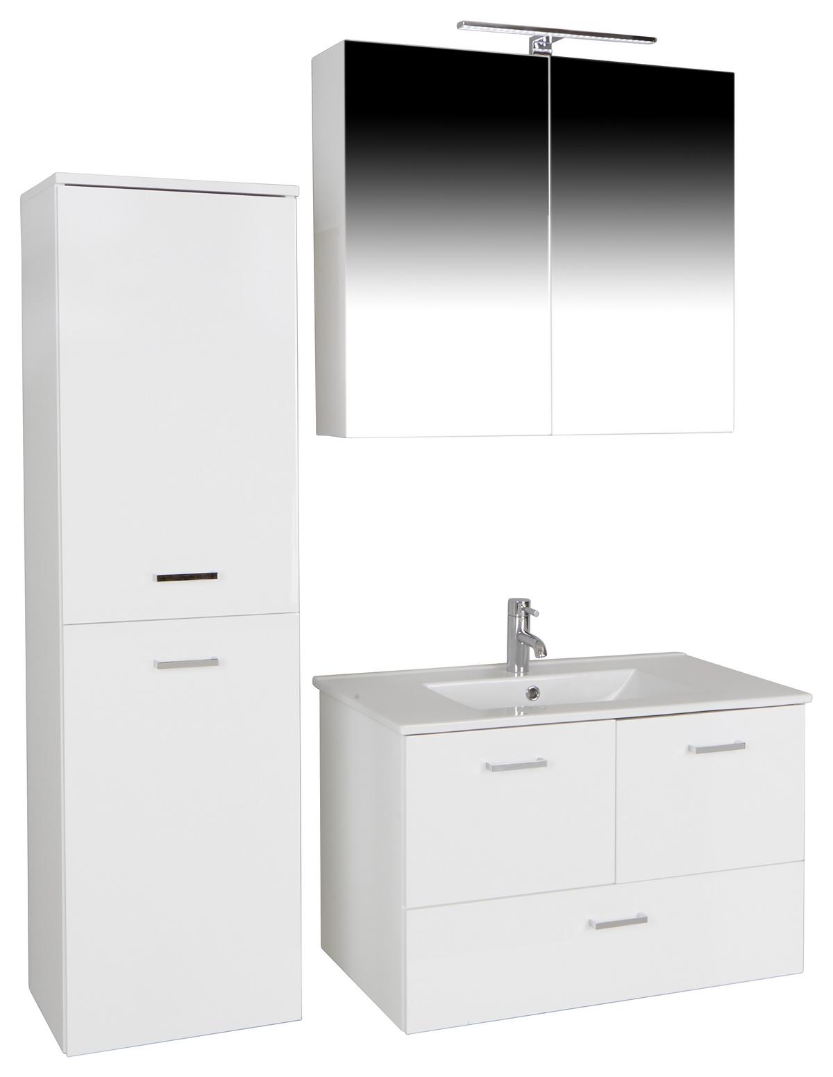 KOUPELNA BERGAMO - bílá, Konvenční, kompozitní dřevo/keramika (80/72/46cm)