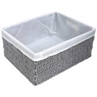 Košík na drobnosti SALLY - L - bílá/šedá, kov/textil (34/28/15cm) - Mömax