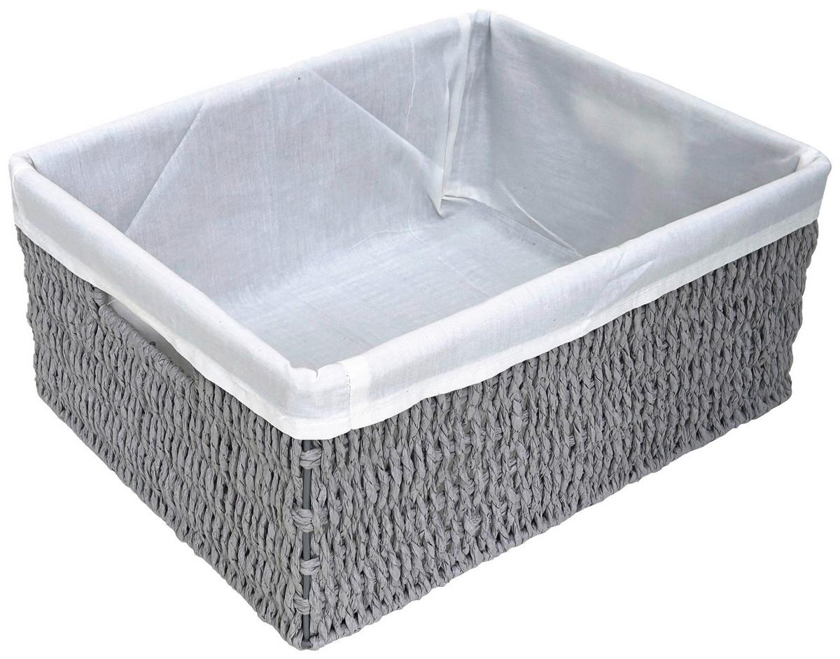 Košík na drobnosti SALLY - L - bílá/šedá, kov/textil (34/28/15cm) - Mömax
