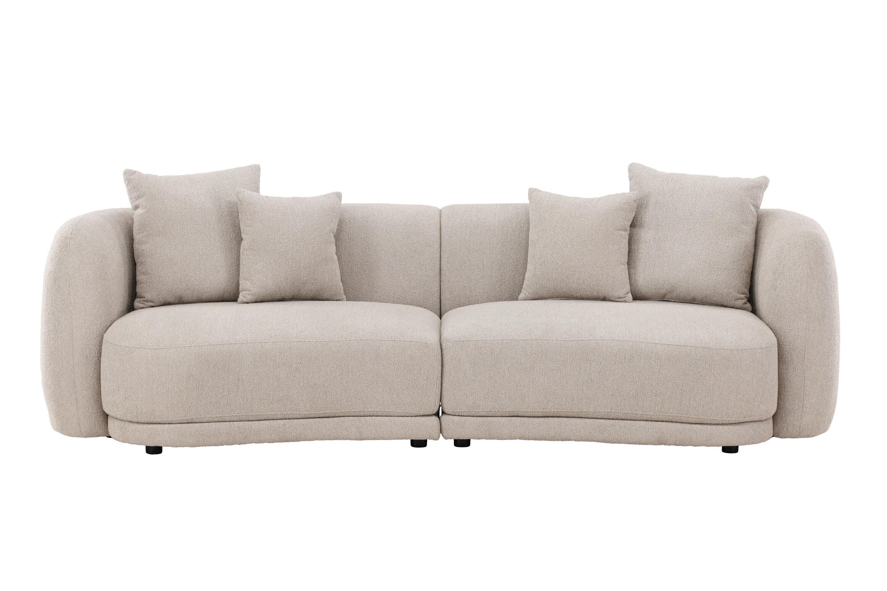 2-sitzer-sofa Cielo Beige B: 135cm - Beige, MODERN, Kunststoff/Textil (135/74/92cm) - Livetastic