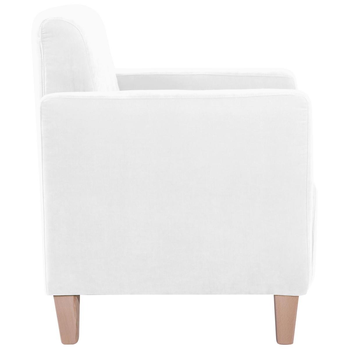 Polstersessel Mit Armlehnen Milla Samt Creme - Creme/Naturfarben, Design, Textil (71/81/70cm) - Max Winzer
