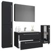 Badezimmer Badinos 5-Teilig Schwarz B: 60 cm - Schwarz/Weiß, MODERN, Keramik/Holzwerkstoff (127cm) - MID.YOU
