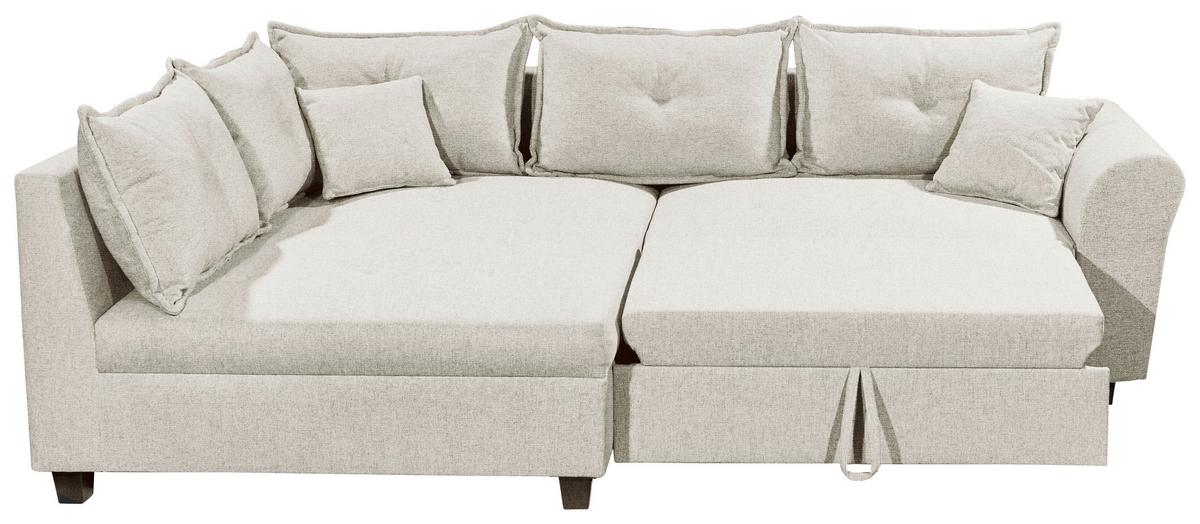 Ecksofa Liz Beige S: 175x252 Cm - Beige/Schwarz, MODERN, Textil (175/252cm) - Livetastic