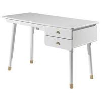 Psací stůl pro mladé BILLY bílý - bílá/barvy zlata, Moderní, kompozitní dřevo/plast (125/75/60cm) - MID.YOU