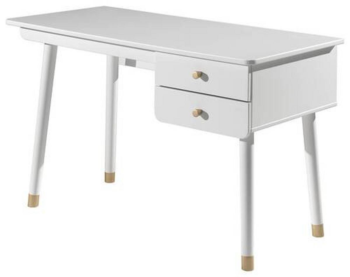 Psací stůl pro mladé BILLY bílý - bílá/barvy zlata, Moderní, kompozitní dřevo/plast (125/75/60cm) - MID.YOU