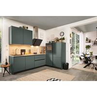 Rohová kuchýň Clean bez spotřebičů a dřezu - černá/tmavě zelená, Moderní, kompozitní dřevo (276/183cm) - Express-Kuechen