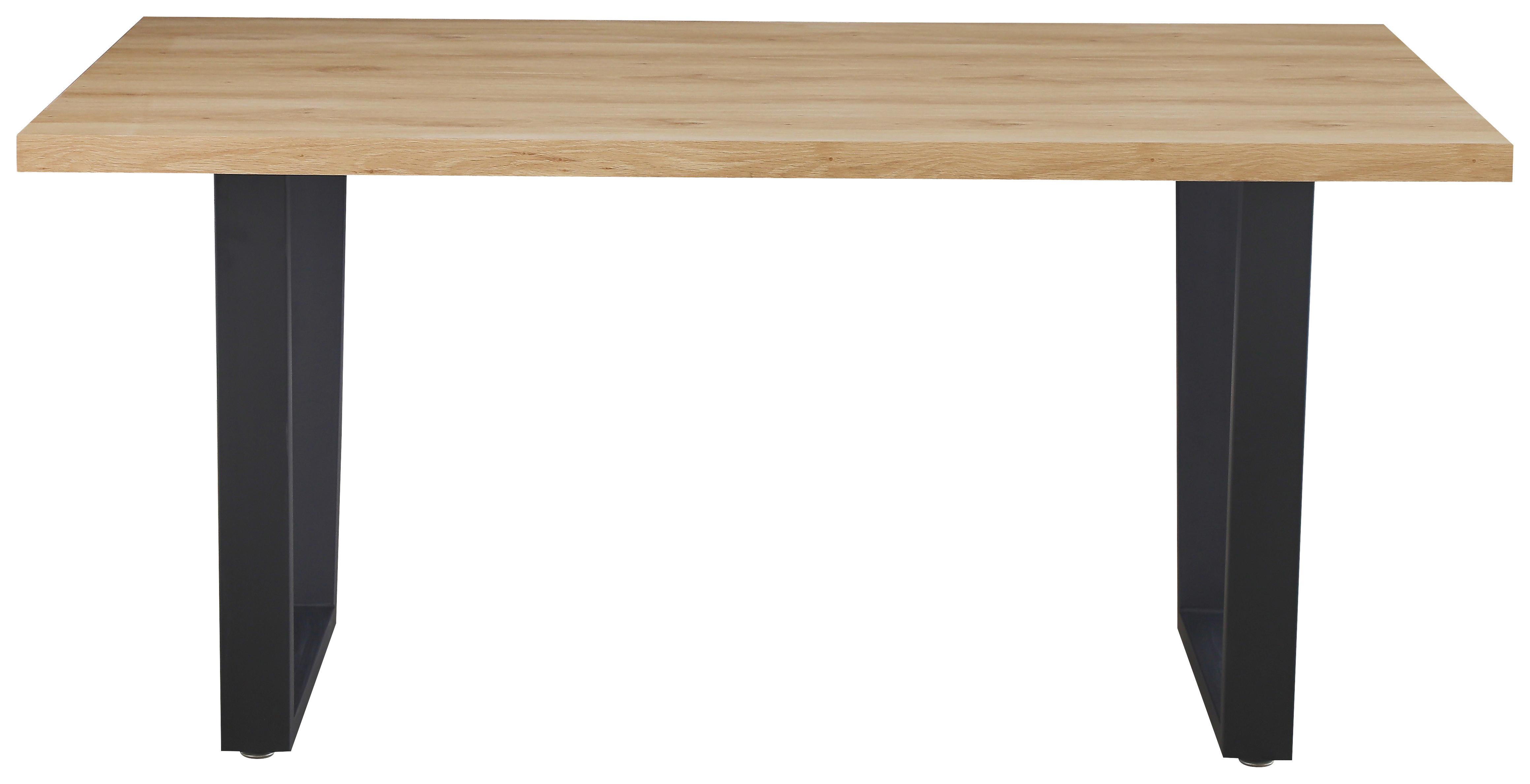 Esstisch Rudi 140 - Schwarz/Eiche Artisan, MODERN, Holzwerkstoff/Metall (140/75/90cm)