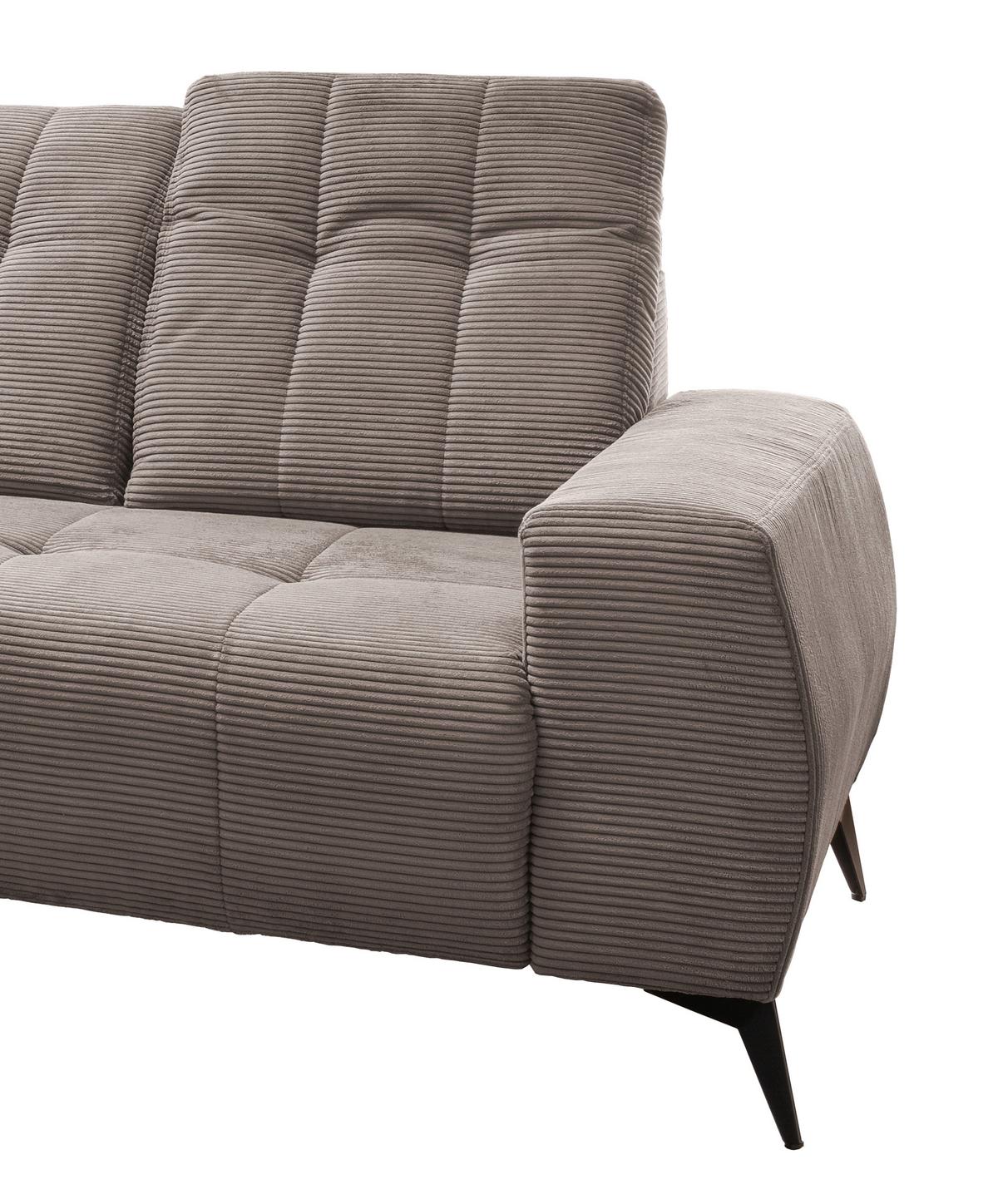 Ecksofa Mit Usb Anschluss Sano, Graubraun, S: 180x258 Cm - Graubraun/Schwarz, MODERN, Textil (180/258cm) - Livetastic