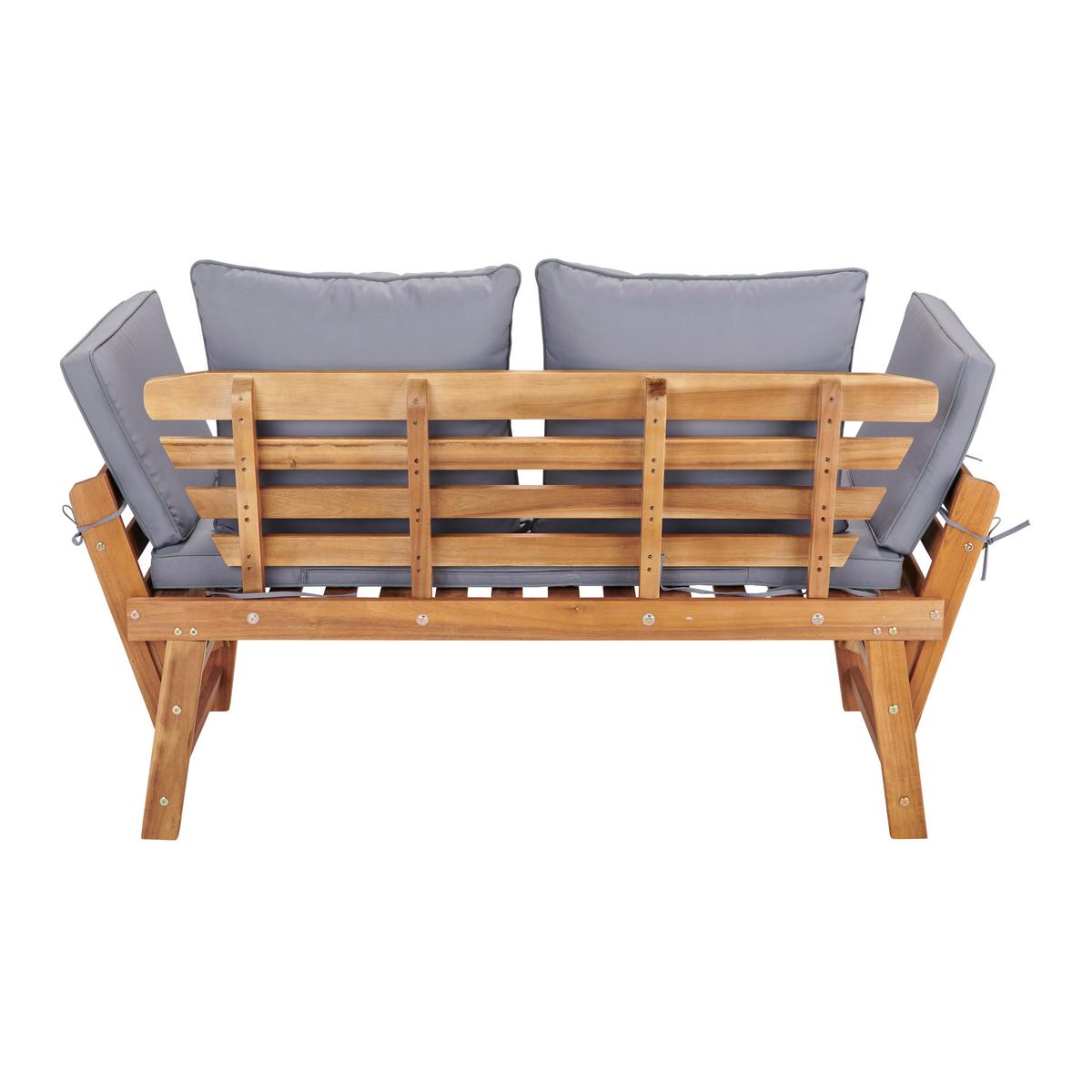 Kerti Pad Bali - akáciaszínű/szürke, Modern, textil/fa (190/75/68cm) - James Wood