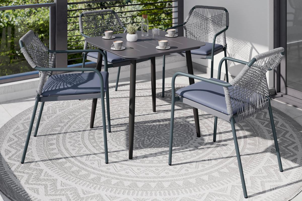 Gartentisch Titan Metall L 74,5 cm - Anthrazit, MODERN, Metall (74,5/72/74,5cm) - Luca Bessoni