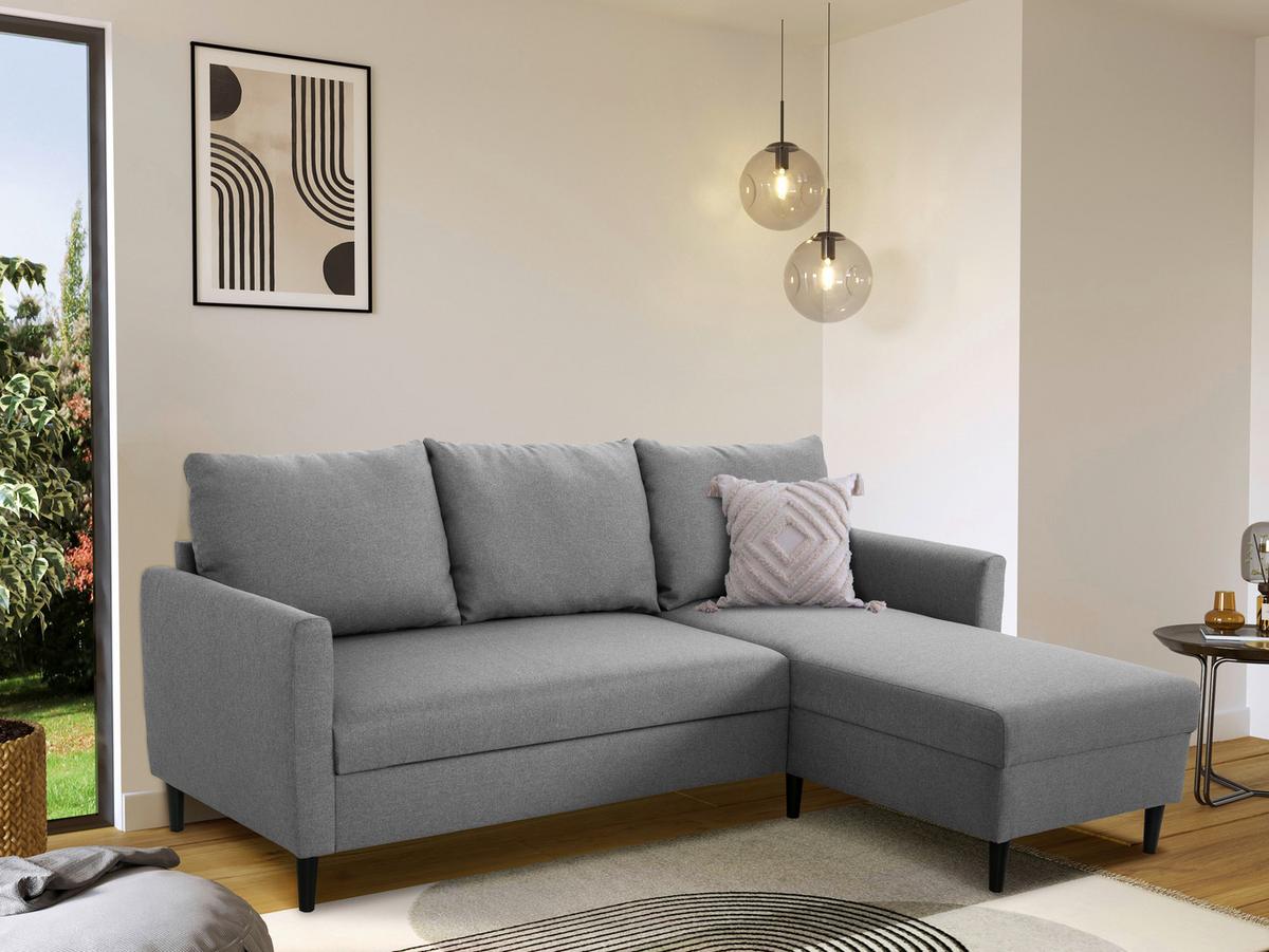 Ecksofa Tweety - Schwarz/Grau, Basics, Textil (192/138cm) - P & B