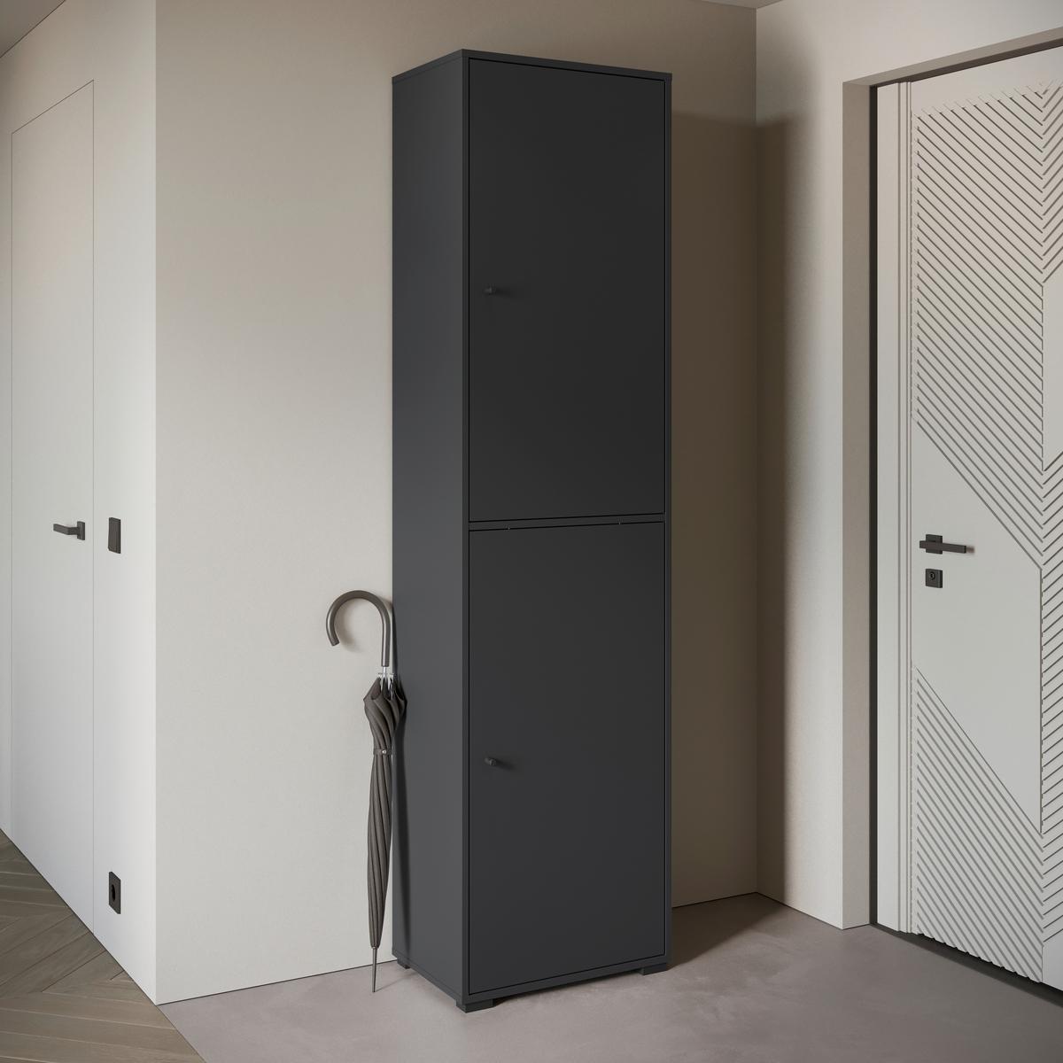 Botník Š: 50 cm - černá, Basics, kov/kompozitní dřevo (50/190/33cm) - P & B