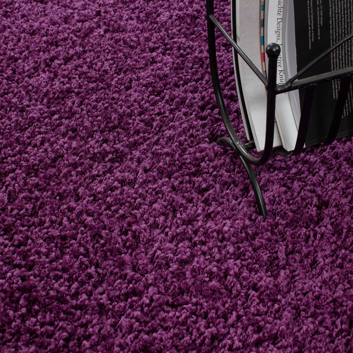 Hochflor Teppich Lila Dream 60x110 cm - Lila, KONVENTIONELL, Textil (60/110cm) - Novel